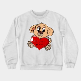 Dog love, I love you, cute, heart, valentine, romance, dog Crewneck Sweatshirt